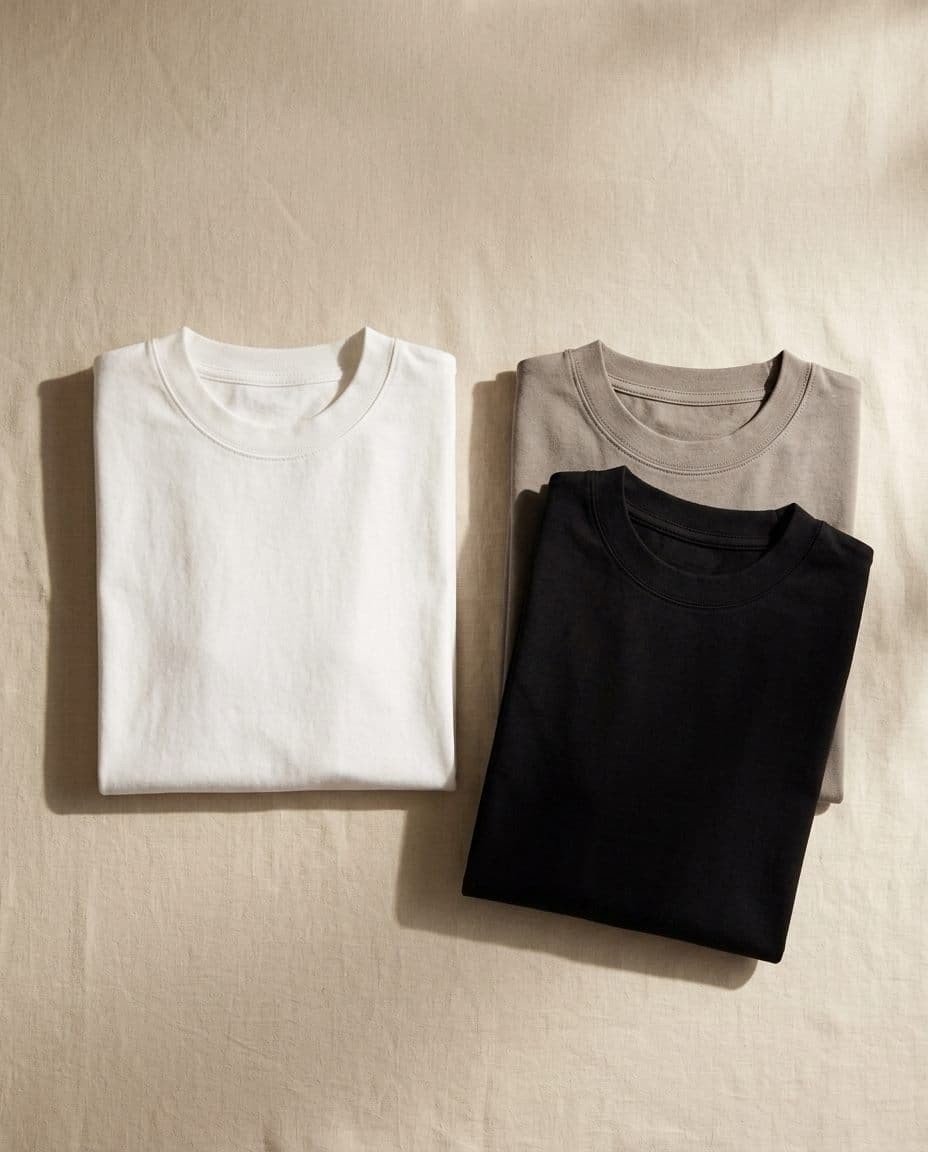 Detalle de cuello y textura de la remera boxy